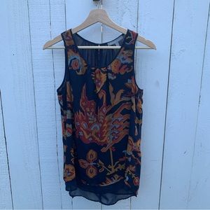 Daniel Rainn Women’s Top Navy Blue Print Sleeveless